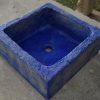 LAVABO SQUADRO 40X40X15 AFFRESCATO OSSIDO COBALTO - immagine 14