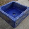 LAVABO SQUADRO 40X40X15 AFFRESCATO OSSIDO COBALTO - immagine 4